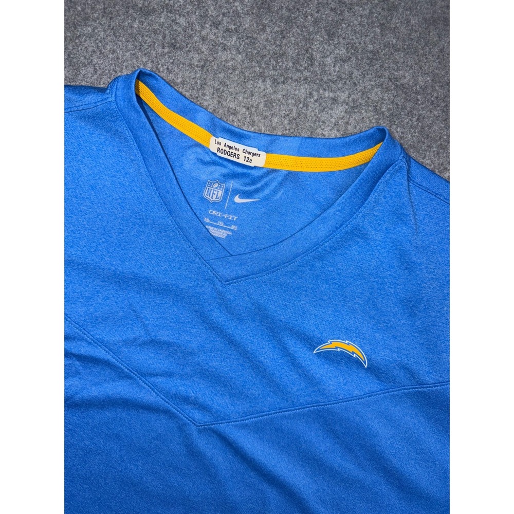 Los Angeles Chargers Nike NFL On Field Dri-Fit Sideline V-Neck Shirt Mens XXL